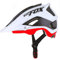Leoyee Casque de vélo Taille réglable 56-62cm Casque de vélo Hommes Femmes Adultes Casque VTT avec visière Amovible (Blanc Noir Rouge)