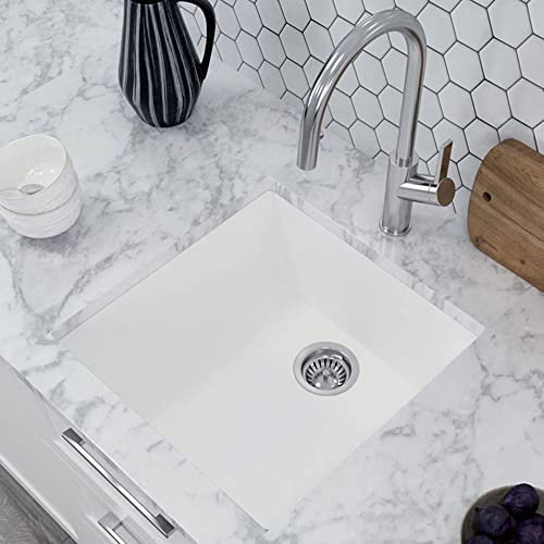 Astini Scuti 1.0 Medium Bowl White SMC Synthetic Undermount Kitchen Sink & Waste