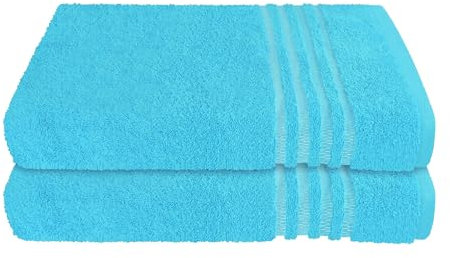 Schiesser Frottier Duschtuch Milano im 2er Set | 100% Baumwolle aus nachhaltiger Produktion | weich, saugstark, farbecht | 70x140cm | Türkis