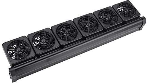 Aquarium Lüfter Verstellbarer Aquarium Kühler Aquarium Ventilator Kühlgebläse für Süß- und Meerwasseraquarien Black/ 6 Fans