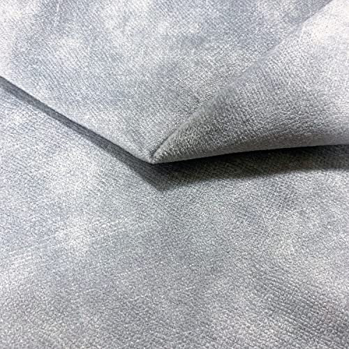 PINaPIN Möbelstoff Velour Polstermaterial Polstermöbel Polyesterstoff Polyester Stoffe meterware zum Freizeit-Sets, Möbelbezüge, Möbelpolsterei, Sessel, Zubehöre 100 x 145 cm (HELLGRAU)