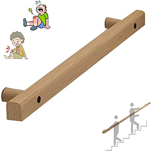ADCUFF Handlauf Holz-Handläufe Für Innentreppen 1 1,5 2 3 4 M, Rutschsicheres Treppengeländer Für Innenräume Loft Wandgeländer Für Ältere Kinder, Mit Bausatz (Size : 21ft/640cm(4 Section))