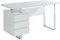 Vente-unique - Bureau avec 3 tiroirs - MDF - Blanc laqué - Mylan II - avec Rangement