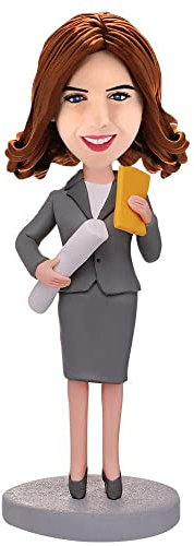 Benutzerdefinierte Wackelköpfe Figur Kundenspezifische Puppe, Anwältin mit einem Buch Benutzerdefinierte Wackelkopf, Wackelkopf Figuren Handgemachte personalisierte Skulptur Geschenk für Frauen