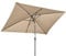 Outsunny 3x2m Patio Parasol Garden Umbrellas Canopy with Aluminium Tilt Crank Rectangular Sun Shade Steel, Khaki
