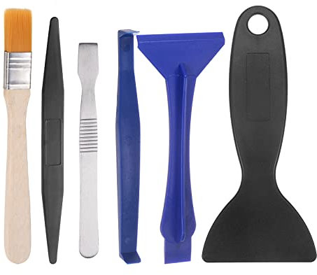 sourcing map 6in1 Set Electronics Repair Tool Kit, Plastic Pry Bar, Cleaning Brush for Screen Glue Removal