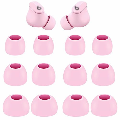 6 Pairs Replacement Silicone Ear Tips Compatible with Beats Studio Buds + / Fit Pro, S/M/L 3 Size Earbuds Eartips Flexible Rubber Gel Cover Skin Accessories for Beat Studio Buds - Silicone Pink
