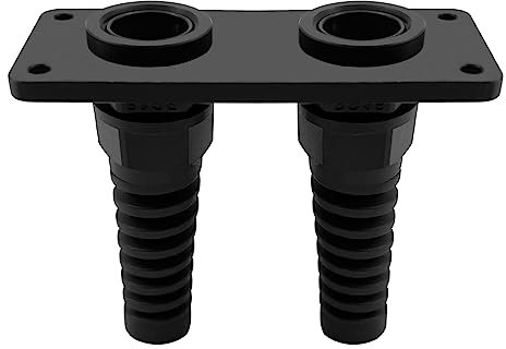 ISURE MARINE PG16 Cable Gland with Anodized Aluminum Base Antirust Anti-corrosive Waterproof IP68 Nylon Joint Adjustable Locknut for 8-14mm Wire Thread Integrated Two Cable Gland