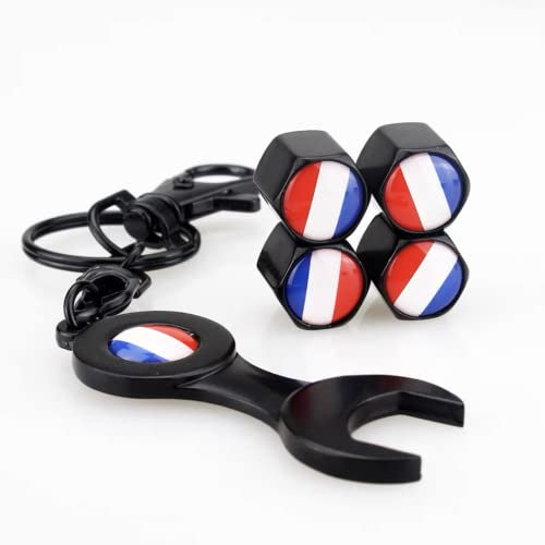 4 Stück Auto Rad Reifen Ventilkappen Vorbauabdeckungen für VW für Audi für Benz für BMW Frankreich Deutschland Italien Flagge Logo Auto Styling Zubehör,France