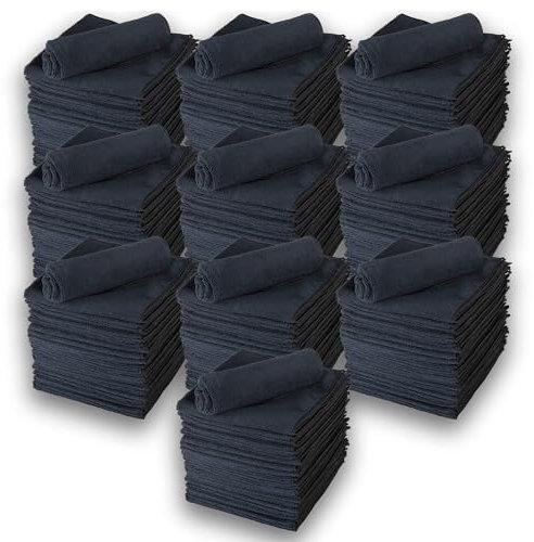 ENA Mikrofasertuch Schwarz (10x20 Stück, 40x40cm) | Mikrofaser Putztücher für den Haushalt | Waschlappen Microfaser Waschbar | Microfaser Putztuch für Auto Küche Bad