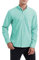 HISDERN Men's Oxford Shirt Long Sleeve Casual Plain Button Down Smart Dress Shirts for Men Adult with Pocket Regular Fit Mint Green L