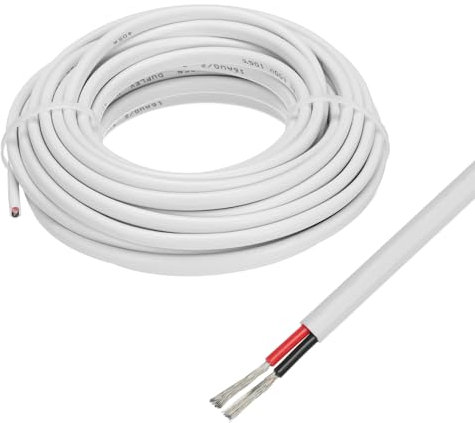 sourcing map 2 Core 16AWG Duplex Marine Wire 30 Ft Tinned Copper Insulated Boat Cable with PVC Jacket for Automotive Boat Marine Speakers