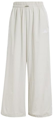adidas Women's Essentials 3-Stripes Lifestyle Woven Parachute Pants, Wonder Alumina/White, L