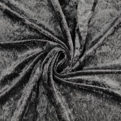 Pannesamt Stoff Meterware für Deko, Basteln und Bekleidung, 1 Meter - 147 cm Breit - Samt ähnliche Oberfläche Stoffe (Grau)