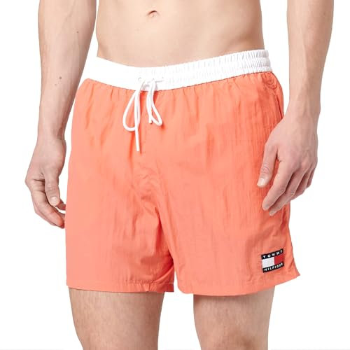 Tommy Hilfiger Uomo Pantaloncino da Bagno Medium Drawstring con Coulisse, (Pink Poppy), XL