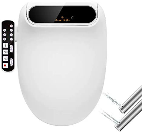 DEFSAMY Electric Bidet Toilet Seat, Intelligent Toilet Heated Seat, WC Toilet Bidet Cover, Self Cleaning Nozzle, LED Display