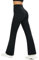 Glacspyg Yogahose Damen Flared Sporthose Hohe Taille Schlaghose mit Bauchkontrolle Trainings Fitness Jogginghose Schwarz M