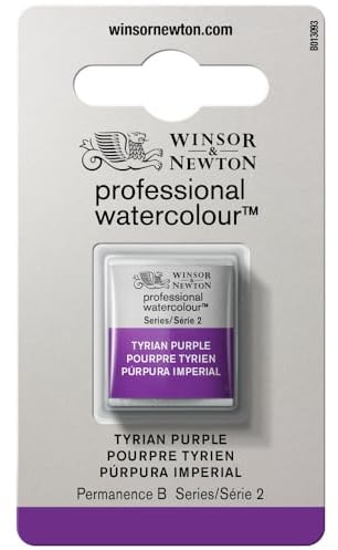 Winsor & Newton 0101419 Professional Watercolour - Tyrischlila, 1/2 Napf - Aquarellfarbe, lebendige Farben in Künstlerqualität, hohe Farbbrillanz & Leuchtkraft, lichtecht