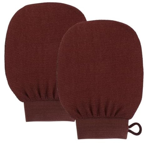 BELLIFFY 2pcs Exfoliating Shower Mitts Deep Clean Body Scrubber Gloves for Bath Spa Comfortable Rayon Material for Skin Exfoliation for Neck Shoulders Back and Legs