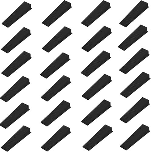 30 Pcs Plastic Fence Wedges to Stop Banging and Rattling, for Panel Laying and Ceramic (Black)