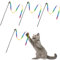 Lot de 4 Baguett interactives pour Chat - Bâtons de Ruban en Tissu coloré Jouet pour Chat d'intérieur Jouet interactif pour Chat 30cm de Long pour l'éducation des Chatons et des Chats
