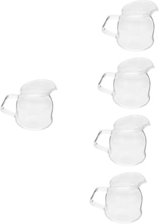 MAGICLULU 5St Milchbecher Sahnekännchen Kaffeesahne kaffeetasse trinkbecher Kaffeekrug Cappuccino flüssig Schaum Tassen Dampfer für Soße Milchkännchen Glas Transparent