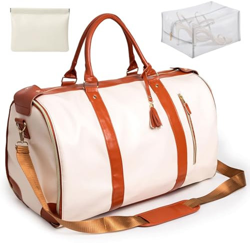 Luxe Mega Bag, Luxe Megabag mit wasserdichte Schuhtasche, Faltbar Reisetasche Luxe Mega Bag für Frauen (Beige (Klassiker))
