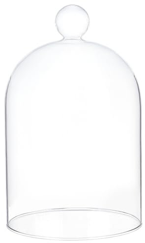 BENECREAT Campana de Cristal de 12x16cm para Exhibición, Cúpula Transparente A Prueba de Polvo con Campana, Campana de Vidrio para Plantas, Luces de Hadas O Decoración de Mesa para Bodas
