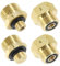 NICEWAT 4 Stück Gas Adapter, Gasanschluss Adapter Europa Gasflaschen Adapter, Europa Füllset für Gasflasche zum Befüllen Deutscher Gasflaschen im Ausland, Messing (Nr 1-4)