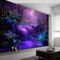 Fototapete Fantasie Wasserfall Fluoreszenz Lila Blau 200 X 140 Cm(Wxh) 3D-Effekt Tapete | Hochwertige Vlies-Wanddekoration Für Wohnzimmer,Küche,Schlafzimmer & Kinderzimmer Premium-Wandbild