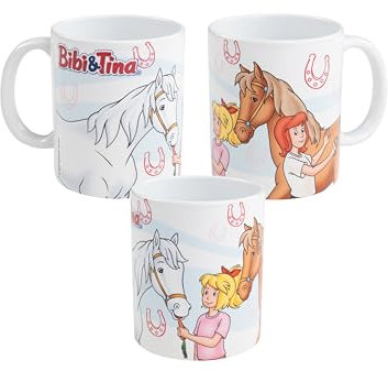 Bibi & Tina Tasse - Hufeisen Kaffeetasse Becher Kaffeebecher aus Keramik 320 ml
