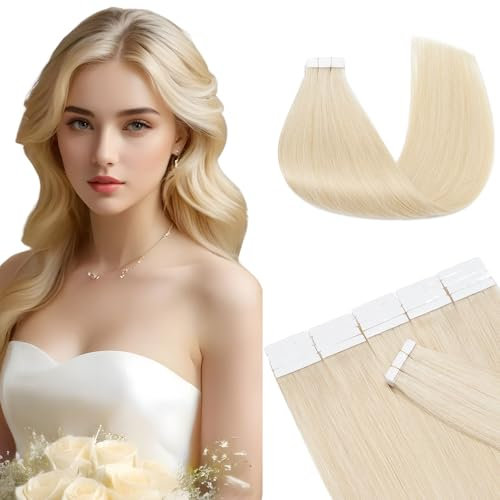 MY-LADY Tape Extensions Echthaar Blond 20pcs 30 cm Remy Invisible Haar Tape In Haarverlängerung Natürlich 30g 12 Zoll #60 Glattes Echthaar Skin Weft Tape