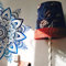 WandSticker4U®- Wandtattoo MANDALA blau (78x40 cm) I Wandsticker Boho Blumen Mandala Lotus indisch orientalisch I Wand Aufkleber Wohnzimmer Schlafzimmer Yoga Studio Küche Flur Deko Retro