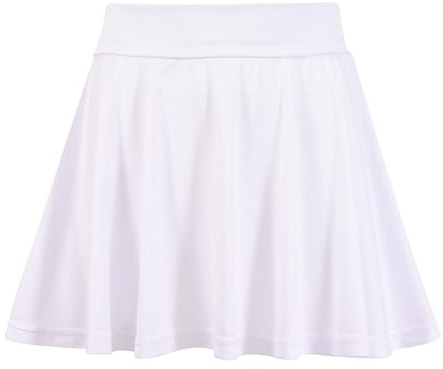 A2Z 4 Kids Girls Plain Skater Skirt Camouflage for School Trendy Soft Feel - Plain Skater Skirt White 11-12