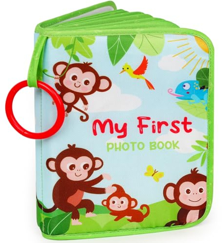 Baby-Fotoalbum Erste Familie Erinnerungsbuch für Neugeborene, Kleinkinder, weiches Foto-Tuchbuch mit Spiegel, Qualitätsgeschenke für Mädchen und Jungen, 1. Geburtstag, Babyparty, Dankeschön-Geschenk