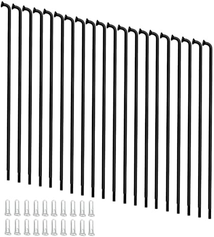 goucrro Fahrradspeichen Elektrisches Fahrrad E-Bike Dreiradrad 12G 2,5 mm Stahl 70 mm-300 mm mit Nippeln 20 Stück (schwarz, 12G-128mm)