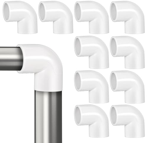 IWOWHERO 10 pezzi Raccordi Gomito PVC Gradi Connettori Tubo in PVC Resistenti per Impianti Idrico e Scarichi Accessori Flessibili per Collegamento Tubi Acqua Domestici e Commerciali