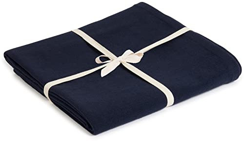 Yoga Studio Organic Cotton Yoga Blanket (Navy Blue)