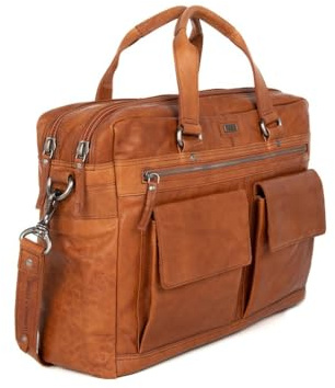 Spikes & Sparrow Leren Laptoptas - 16.4 inch - Utah - Brandy Cognac