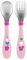 Chicco Couverts en Acier Inoxydable, Couverts Enfants, Set Bouillie, Fourchette et Cuillère pour Enfants, en Acier Inoxydable, Facile à Porter, Set Sevrage Première Bouffe, 2 Pièces, 18M+, Fuchsia