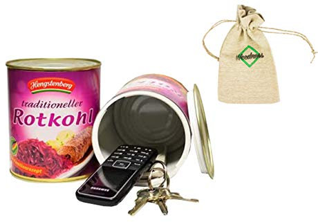 Weedness Rotkohl Dosen-Safe Geldversteck - Dosentresor Versteckdose Geheimversteck Mini Tresor Strandsafe