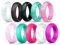 JewelryWe Schmuck 10 PCS Silikon Ehering für Männer und Frauen, 5.7mm Gummi Hochzeit Bands Gummibänder Ring für Sport Outdoor Fitness, 10 Farben mit Glitzer Set, Größe 57