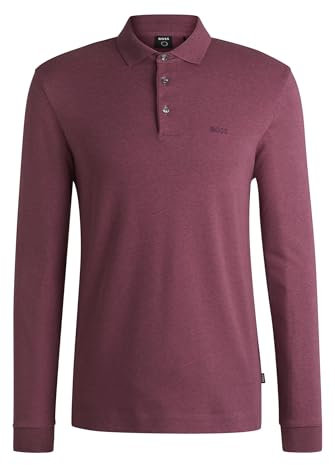 BOSS Herren Pado 30 Longsleeve-Poloshirt aus Interlock-Baumwolle mit Logo Flieder XL
