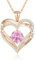CDE Necklaces for Women Birthstone Pendant, Sterling Silver Love Heart Rose Gold Jewellery Gifts for Mum Her Wife Girlfriend Anniversary Birthday Mothers Day (925 Sterling Silver, Rose Gold-10-Oct)