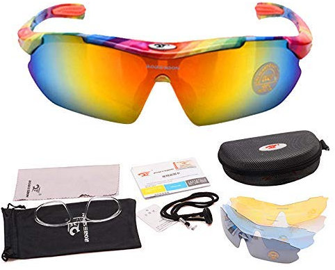 SLRMKK Ridding Eyewear Profession Cycling UV400 5 Austauschbare Lenesbrille Sportbrille Winddichte Fahrrad Bergsteigerbrille Sport Fishing Sonnenbrille Racing Box Sets