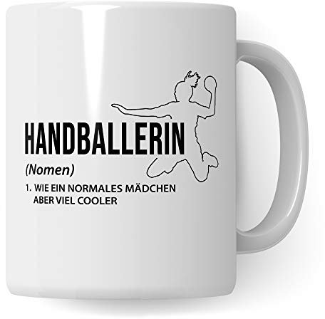 Pagma Druck Handballerin Tasse, Handball Geschenke für Frauen & Mädchen, Handball Geschenkidee Spruch Motiv, Handballspielerin Kaffeetasse Handballverein Handballmannschaft