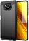 Max Power Digital Funda para móvil Xiaomi Poco X3 NFC/Poco X3 Pro Carcasa Protectora Antigolpes Silicona Negra Diseño Fibra de Carbono Resistente Absorción de Choque [Compatible Carga Inalámbrica]