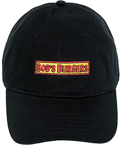 Concept One Bob's Burgers, besticktes Logo, Baumwolle, verstellbar, mit gebogener Krempe, Schwarz, Einheitsgröße, Schwarz, Einheitsgröße