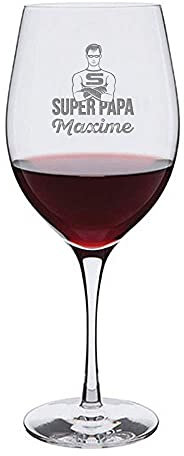 Amikado Verre à vin gravé fête des pères - Super Papa (Verre)