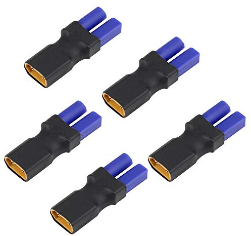 LINSYRC 5-Pack XT60 Männlich Stecker auf EC5 Buchse Steckverbinder Adapter für RC Lipo Akku